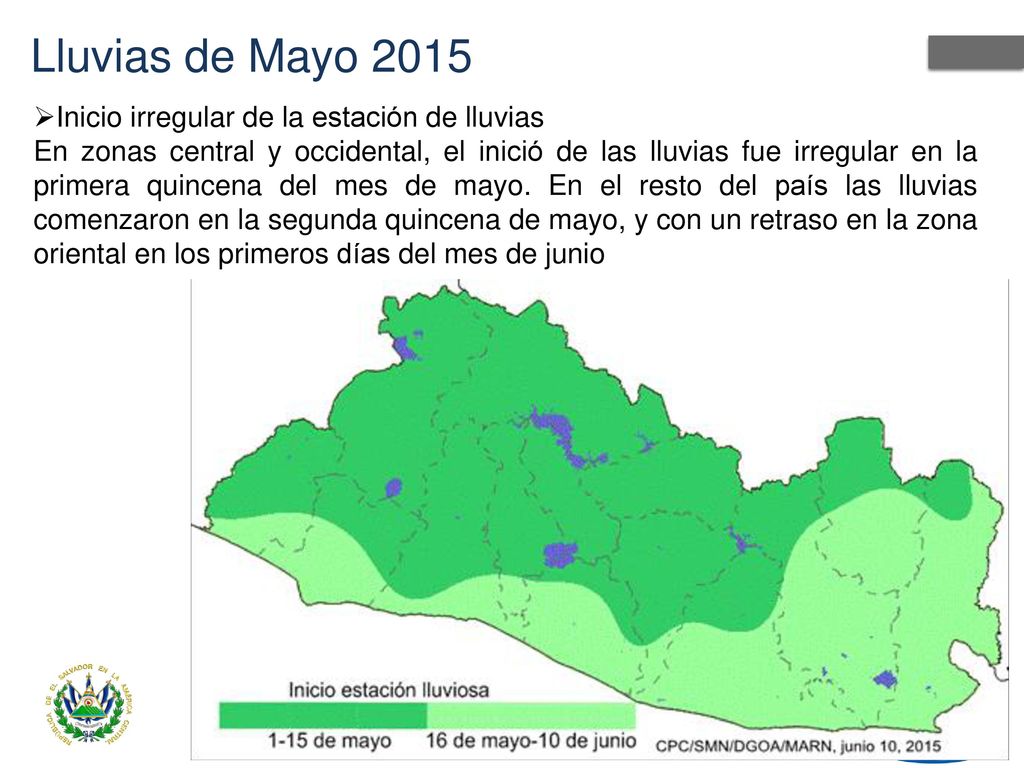 Lluvias de Mayo 2015 Inicio irregular de la estación de lluvias