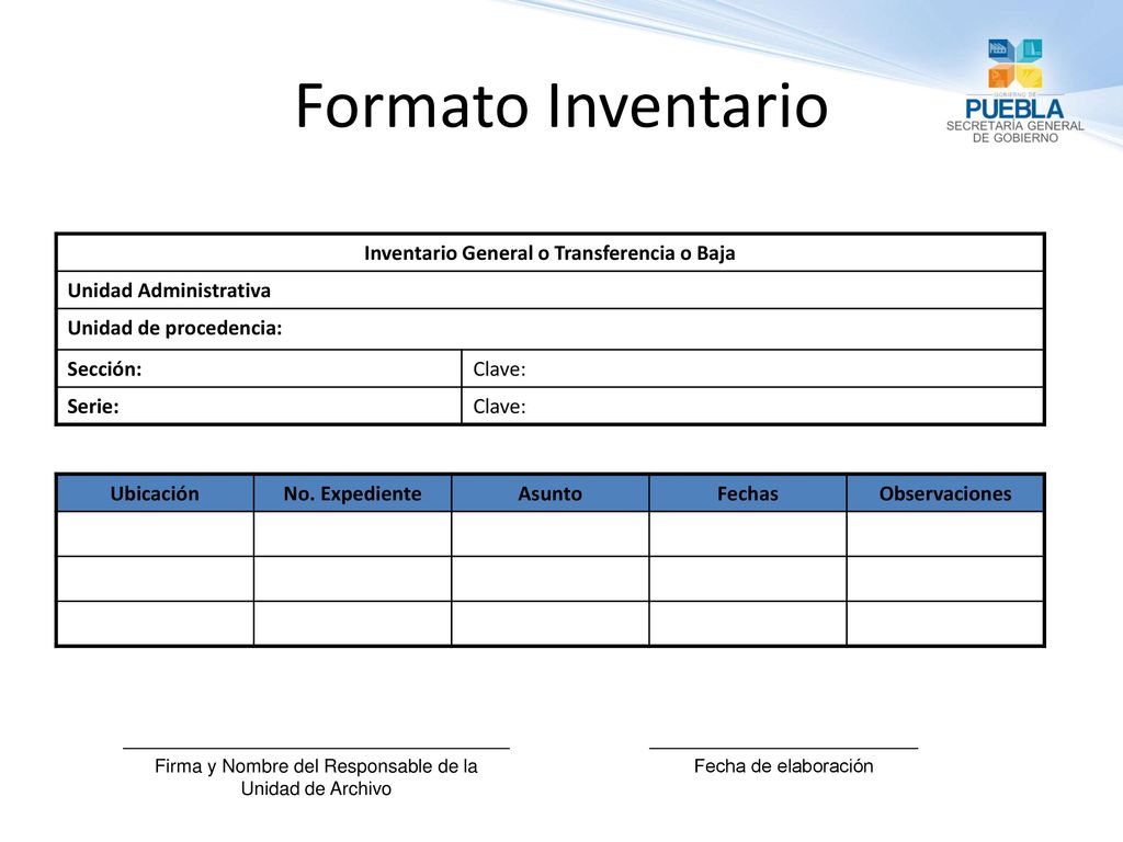 Inventarios documentales - ppt descargar