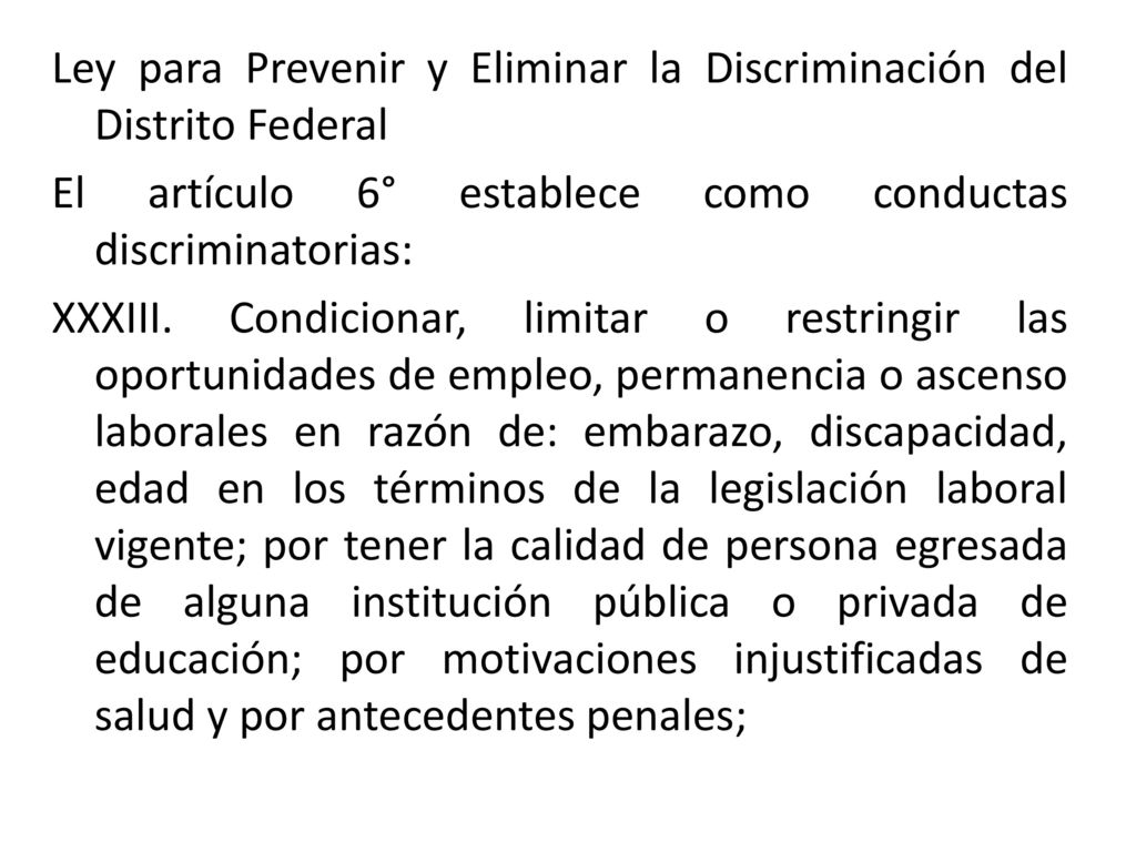 Ley para Prevenir y Eliminar la Discriminación del Distrito Federal
