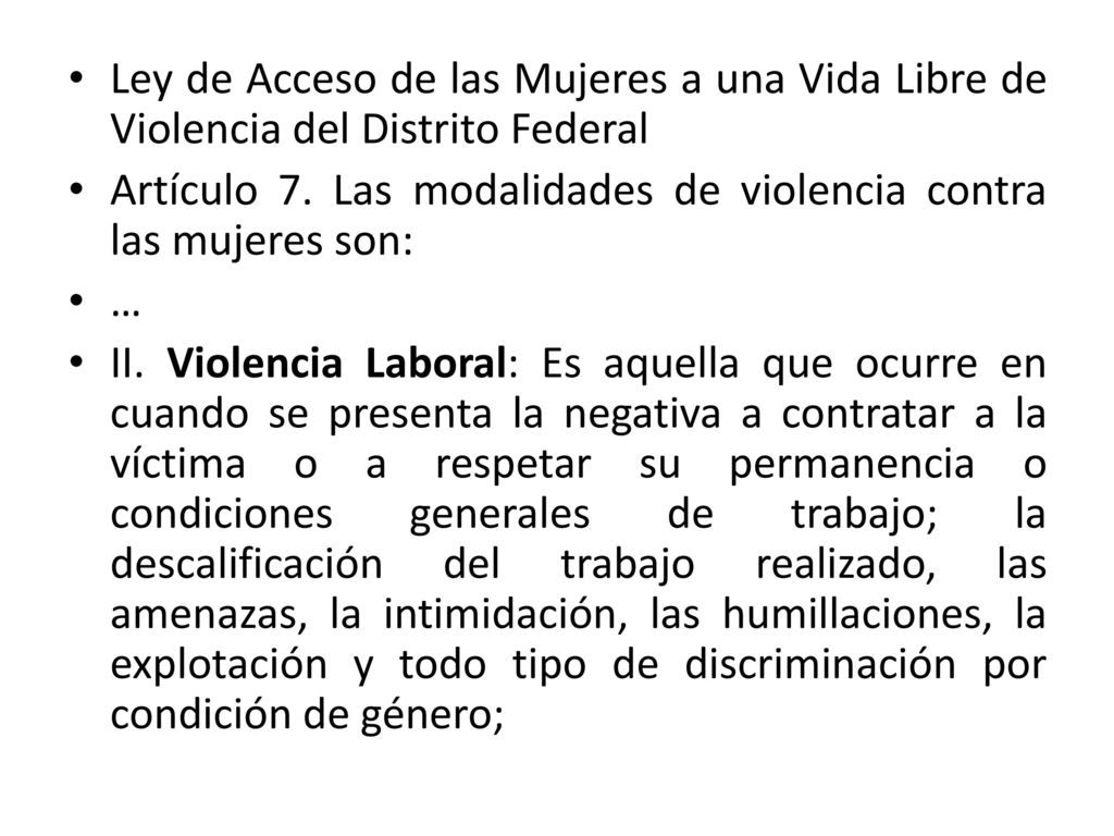 Ley de Acceso de las Mujeres a una Vida Libre de Violencia del Distrito Federal