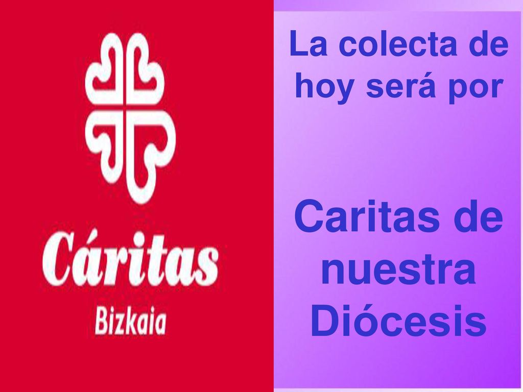 La colecta de hoy será por Caritas de nuestra Diócesis