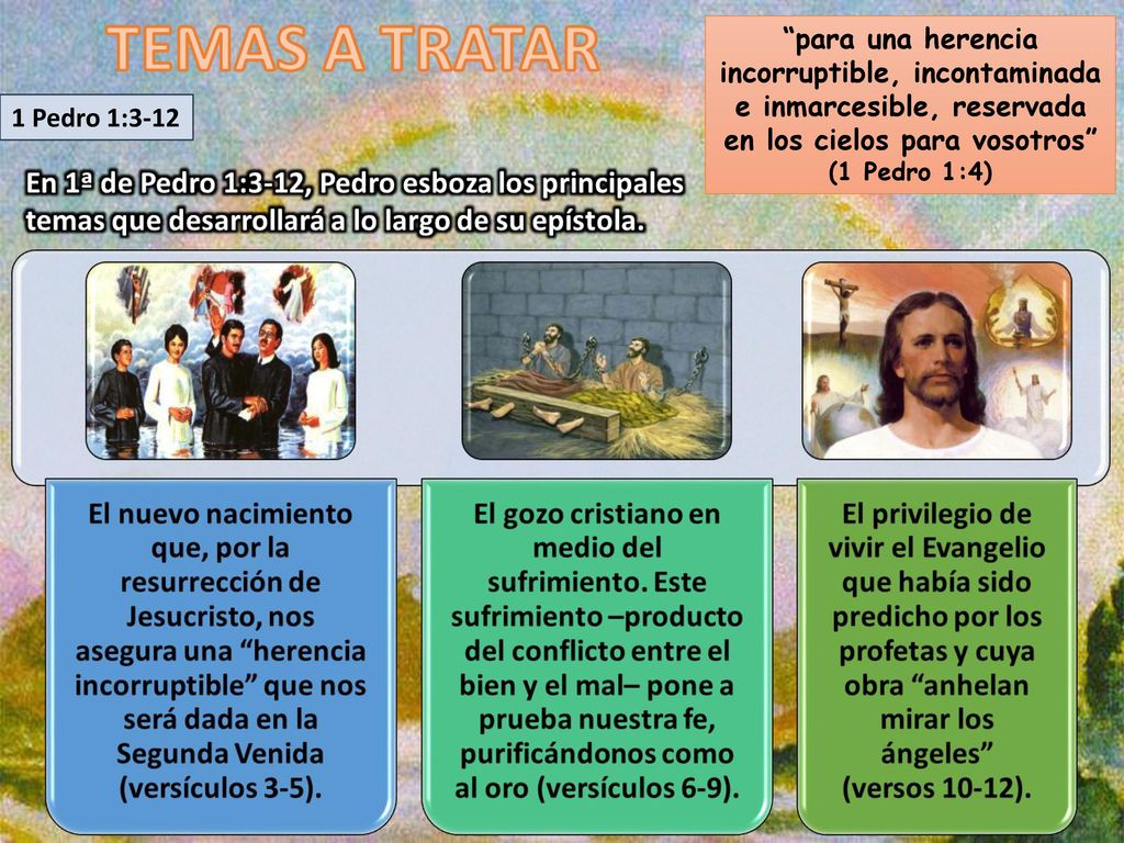 para una herencia incorruptible, incontaminada e inmarcesible, reservada en los cielos para vosotros (1 Pedro 1:4)