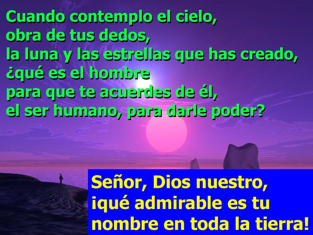 Señor, Dios nuestro, ¡qué admirable es tu nombre en toda la tierra!