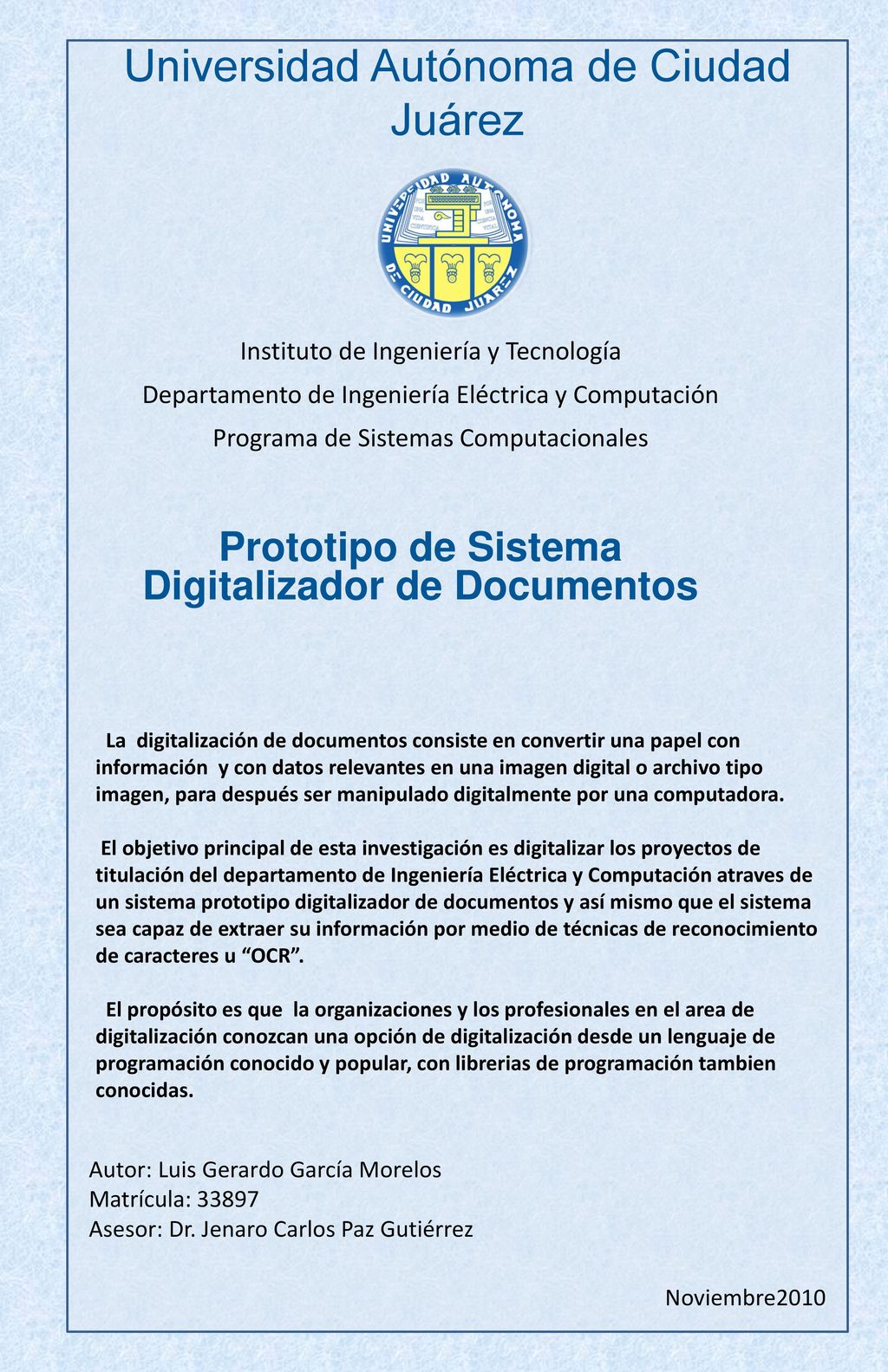 Prototipo de Sistema Digitalizador de Documentos
