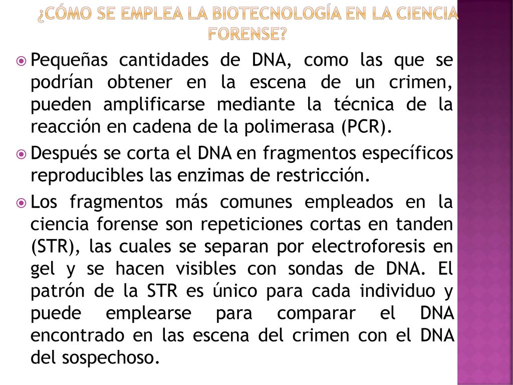 ¿cómo se emplea la biotecnología en la ciencia forense
