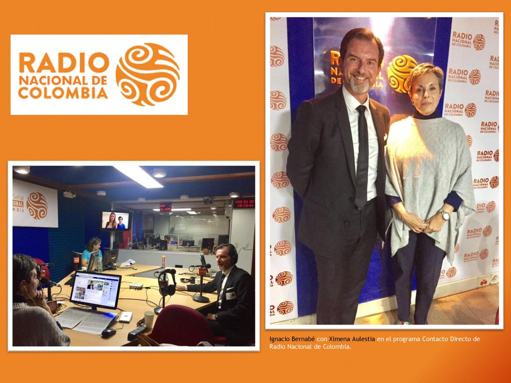 Ignacio Bernabé con Ximena Aulestia en el programa Contacto Directo de Radio Nacional de Colombia.