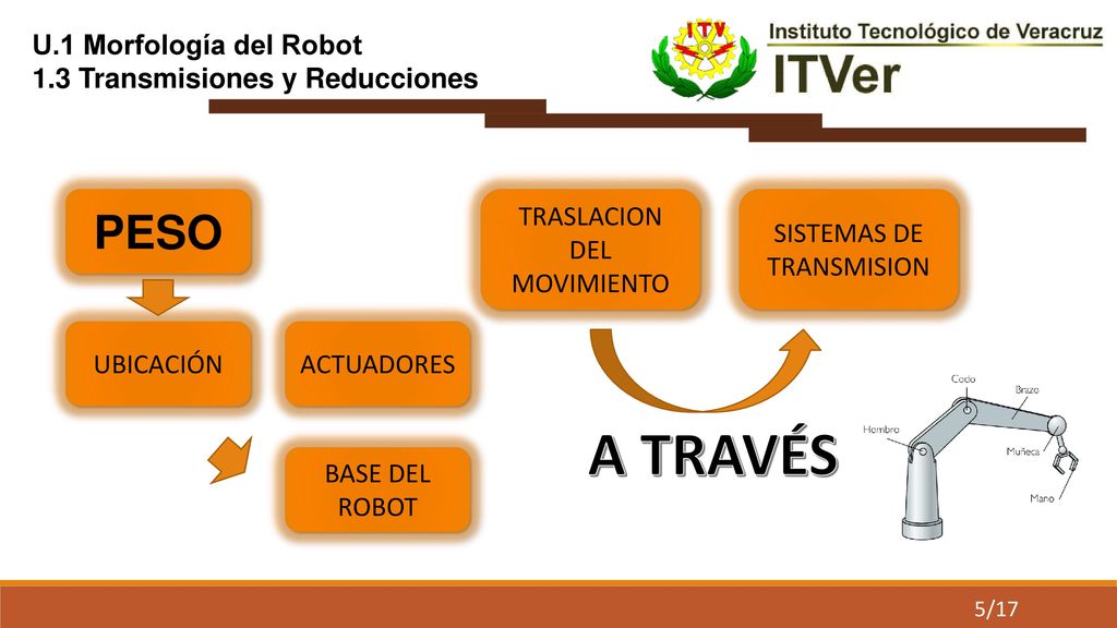 A TRAVÉS PESO U.1 Morfología del Robot 1.3 Transmisiones y Reducciones