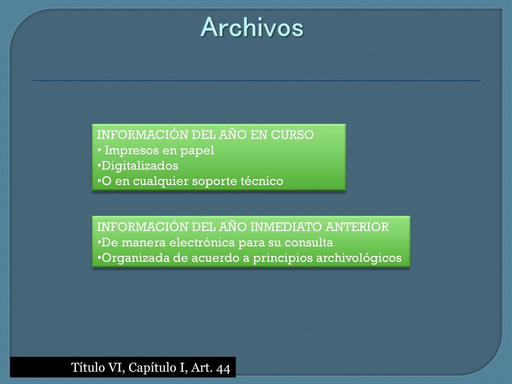 Archivos INFORMACIÓN DEL AÑO EN CURSO Impresos en papel Digitalizados