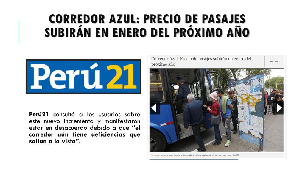 Corredor Azul: Precio de pasajes subirán en enero del próximo año
