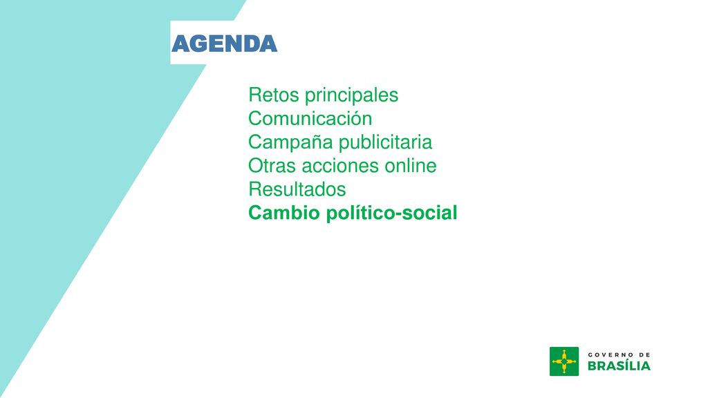 AGENDA Retos principales Comunicación Campaña publicitaria