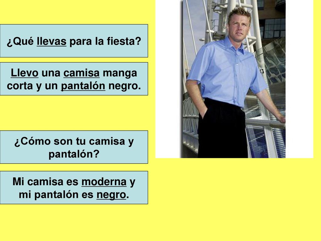 ¿Qué llevas para la fiesta corta y un pantalón negro.