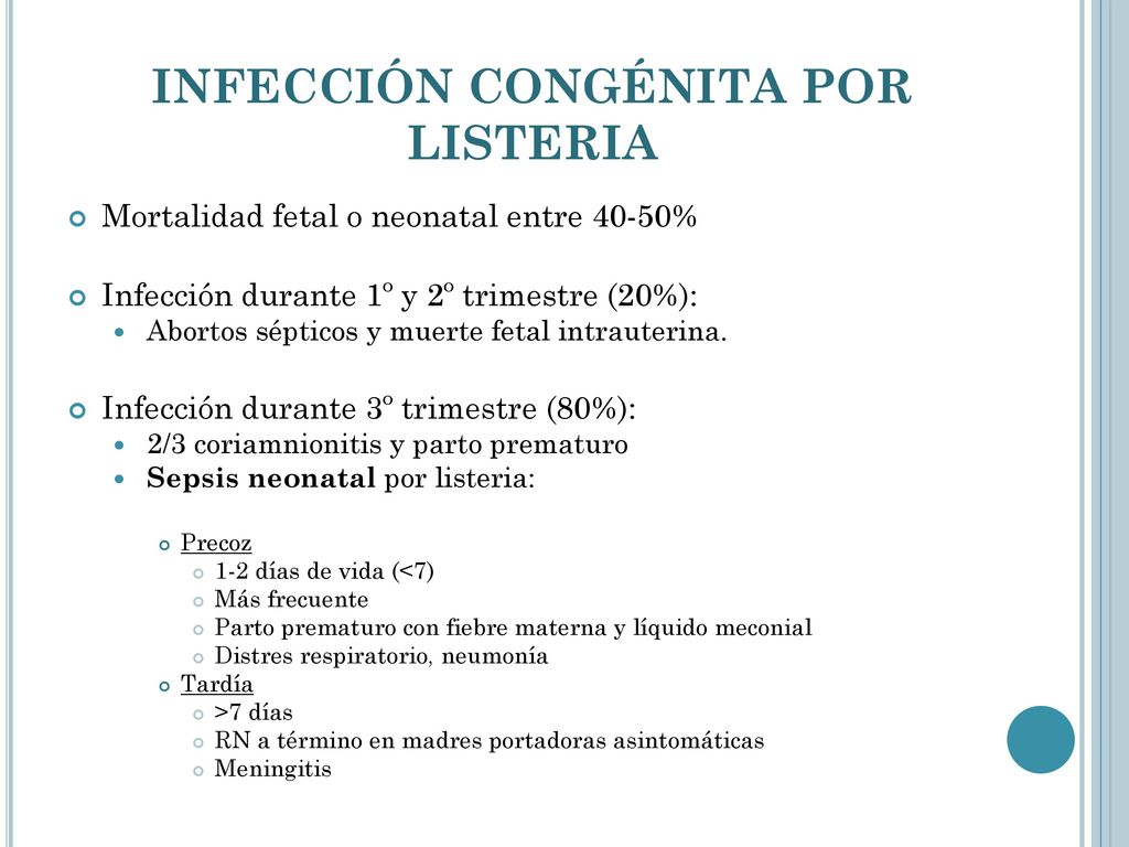 INFECCIÓN CONGÉNITA POR LISTERIA