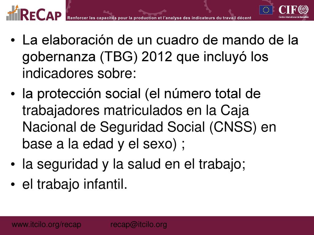 la seguridad y la salud en el trabajo; el trabajo infantil.