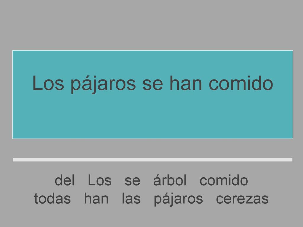 Los pájaros se han comido todas las cerezas del árbol