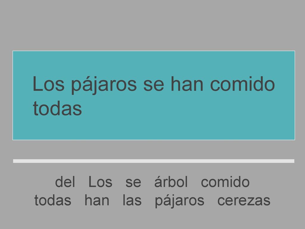 Los pájaros se han comido todas las cerezas del árbol
