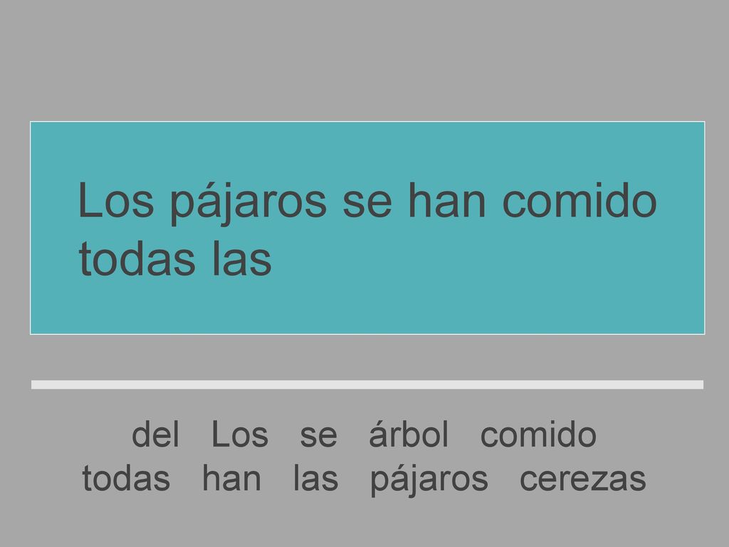 Los pájaros se han comido todas las cerezas del árbol