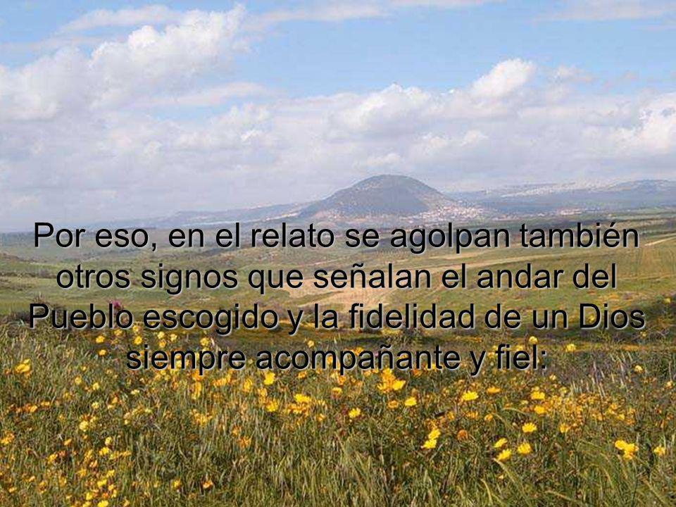 Por eso, en el relato se agolpan también otros signos que señalan el andar del Pueblo escogido y la fidelidad de un Dios siempre acompañante y fiel: