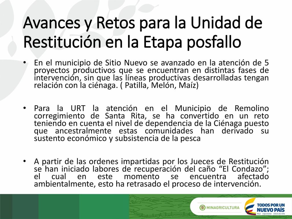 Avances y Retos para la Unidad de Restitución en la Etapa posfallo