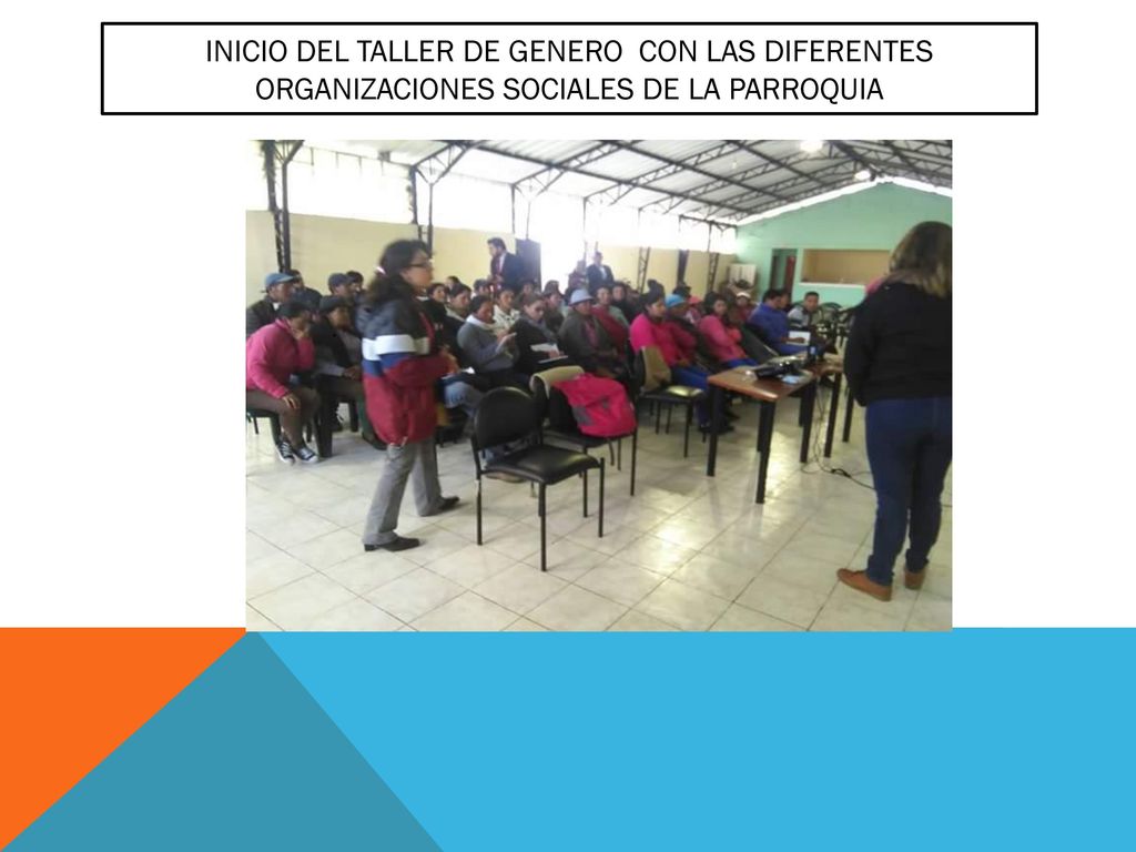 Inicio del taller de genero con las diferentes organizaciones sociales de la parroquia