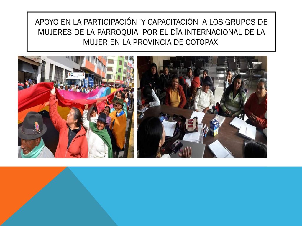 Apoyo en la participación y capacitación a los grupos de mujeres de la parroquia por el día internacional de la mujer en la provincia de Cotopaxi