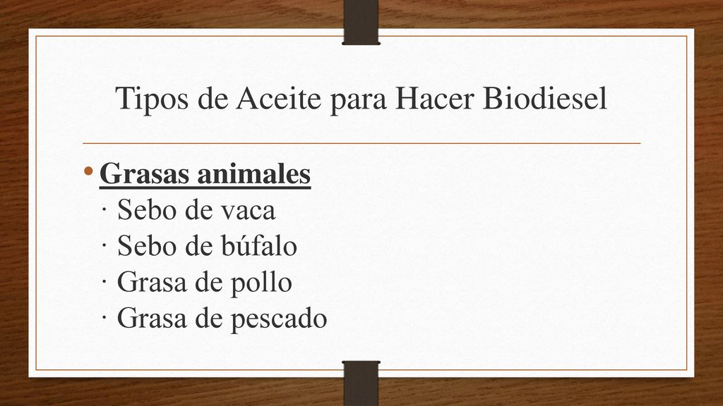 Tipos de Aceite para Hacer Biodiesel