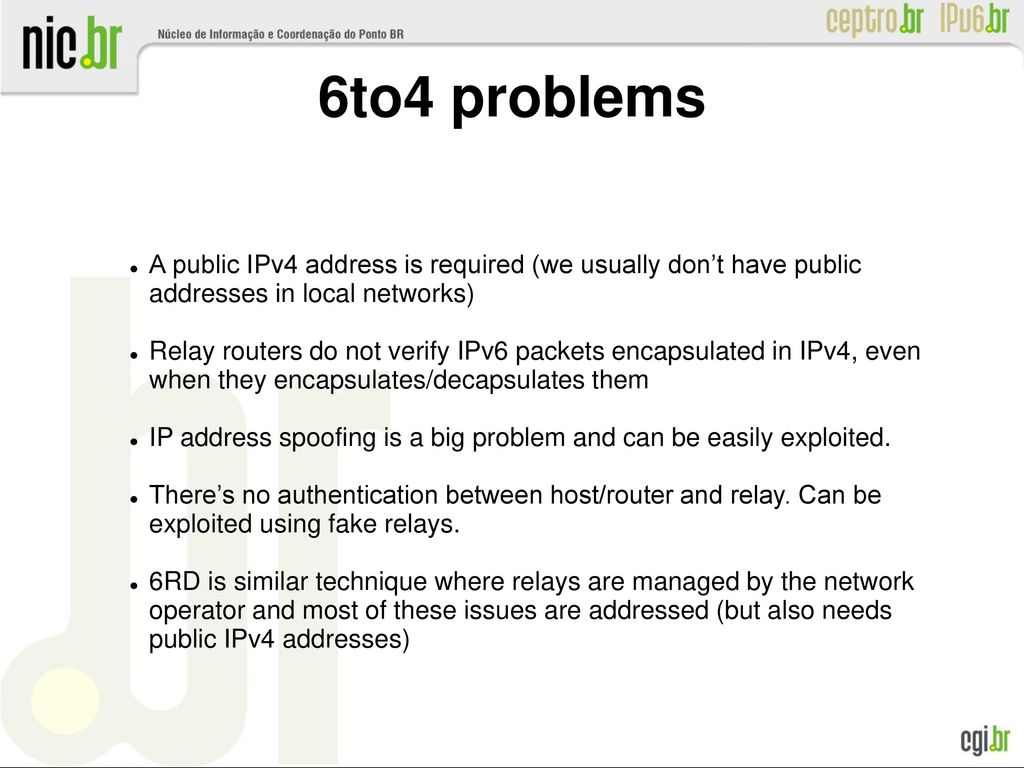 Tunnel Broker IPv6 tunnel within the IPv4 network between a computer or network and the IPv6 service provider.