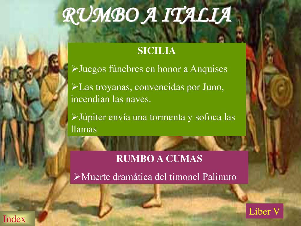 RUMBO A ITALIA SICILIA Juegos fúnebres en honor a Anquises