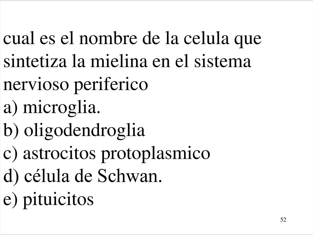 cual es el nombre de la celula que sintetiza la mielina en el sistema nervioso periferico a) microglia.