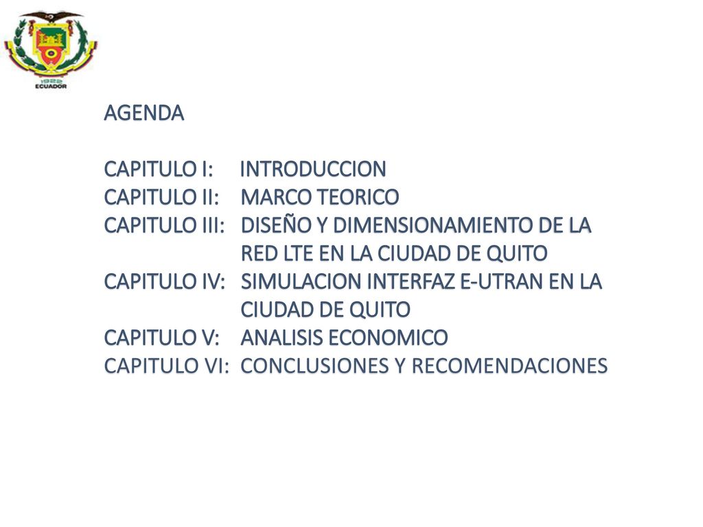 AGENDA CAPITULO I: INTRODUCCION. CAPITULO II: MARCO TEORICO. CAPITULO III: DISEÑO Y DIMENSIONAMIENTO DE LA.