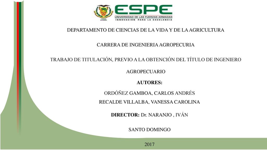 DEPARTAMENTO DE CIENCIAS DE LA VIDA Y DE LA AGRICULTURA
