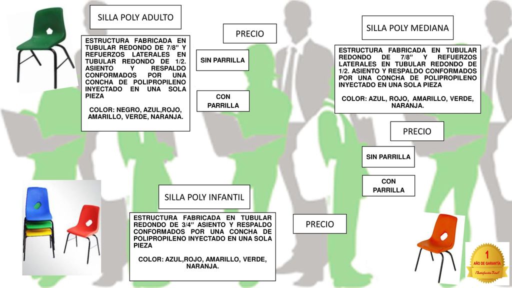 SILLA POLY ADULTO SILLA POLY MEDIANA PRECIO PRECIO SILLA POLY INFANTIL
