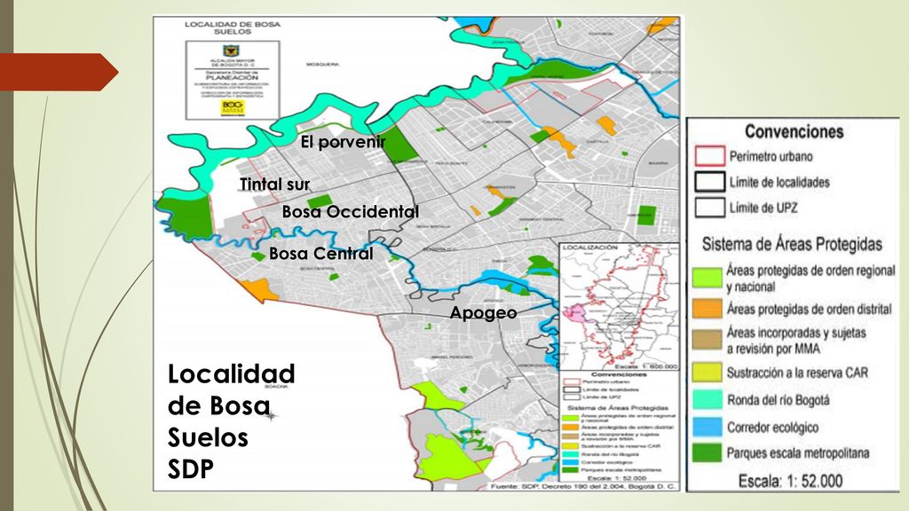 Localidad de Bosa Suelos SDP El porvenir Tintal sur Bosa Occidental