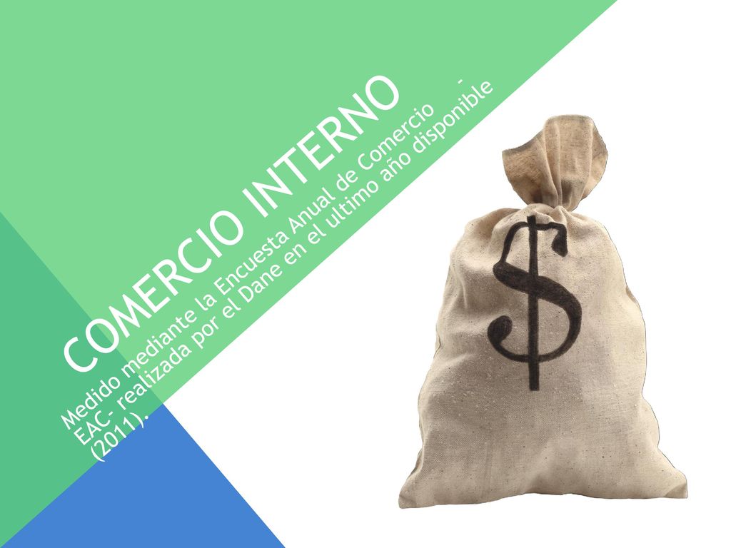 Comercio interno Medido mediante la Encuesta Anual de Comercio - EAC- realizada por el Dane en el ultimo año disponible (2011).