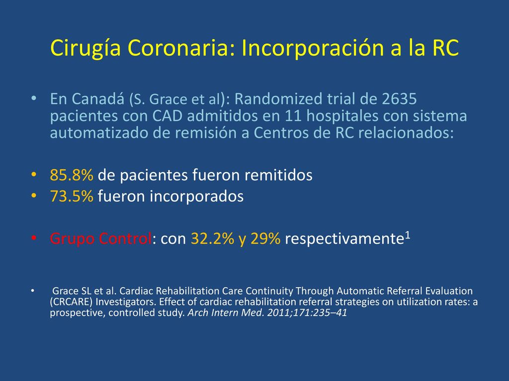Cirugía Coronaria: Incorporación a la RC