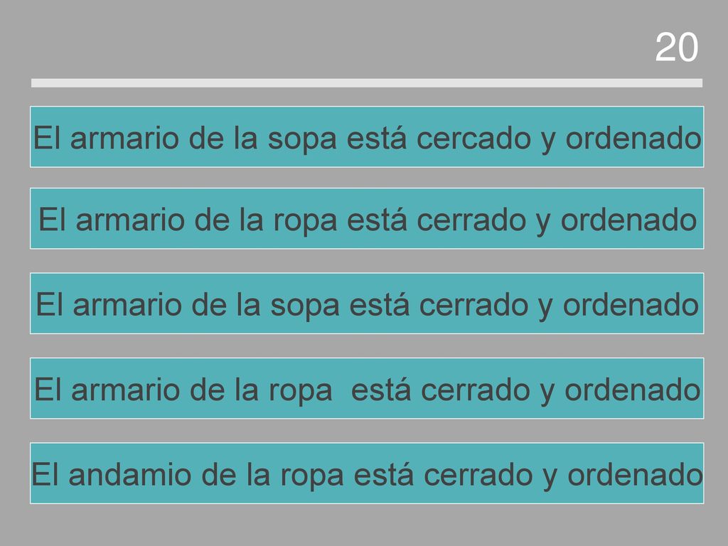 20 El armario de la sopa está cercado y ordenado