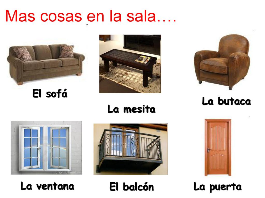 Mas cosas en la sala…. El sofá La butaca La mesita La ventana
