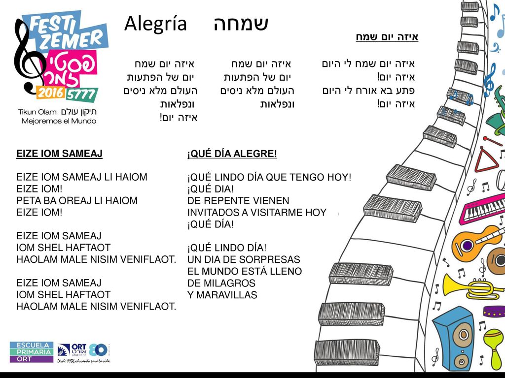 Alegría שמחה איזה יום שמח איזה יום שמח לי היום !איזה יום פתע בא אורח לי היום !איזה יום