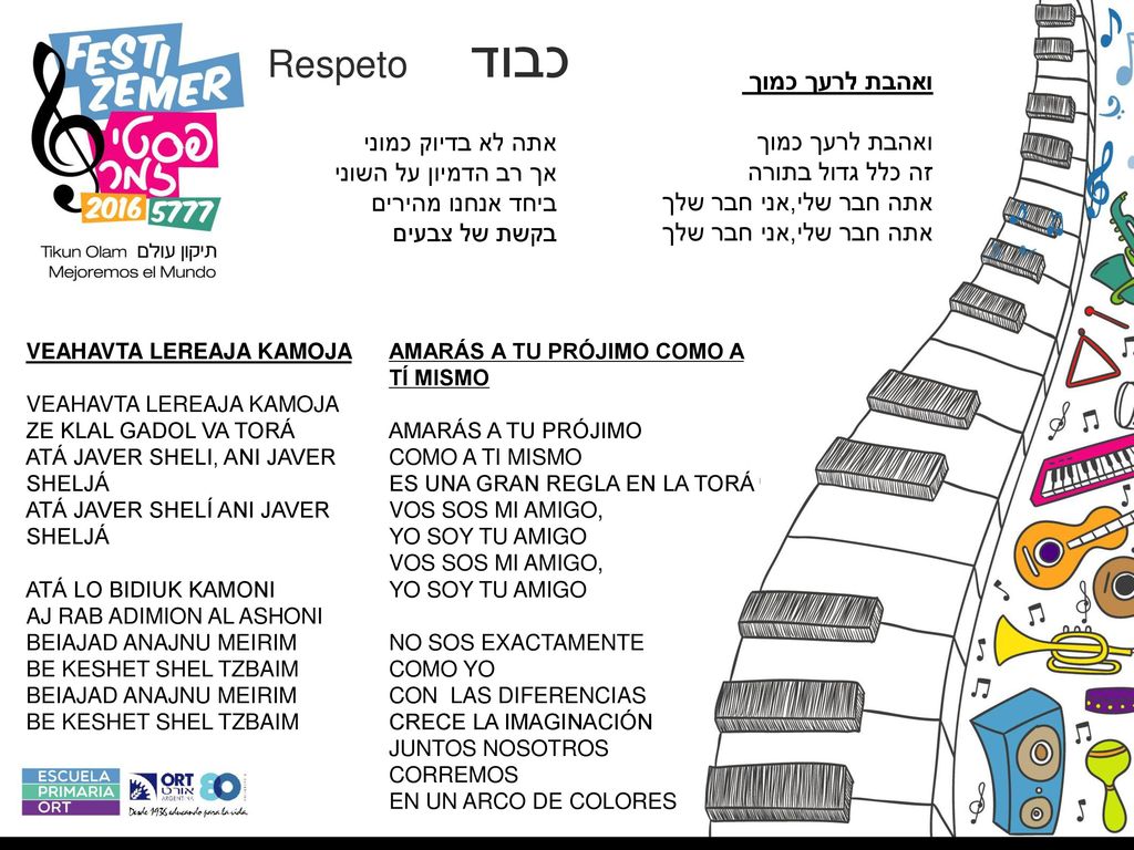 Respeto כבוד ואהבת לרעך כמוך ואהבת לרעך כמוך זה כלל גדול בתורה
