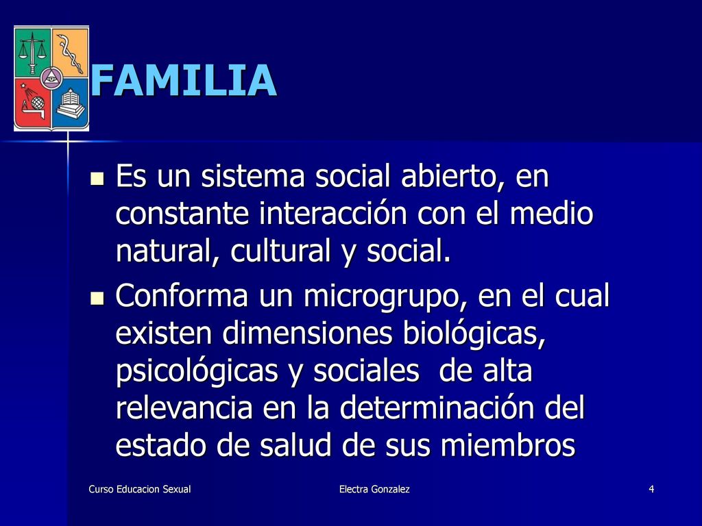 FAMILIA Es un sistema social abierto, en constante interacción con el medio natural, cultural y social.
