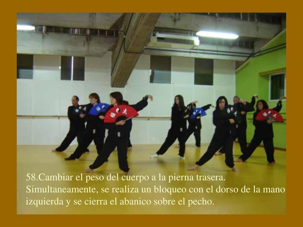 58. Cambiar el peso del cuerpo a la pierna trasera