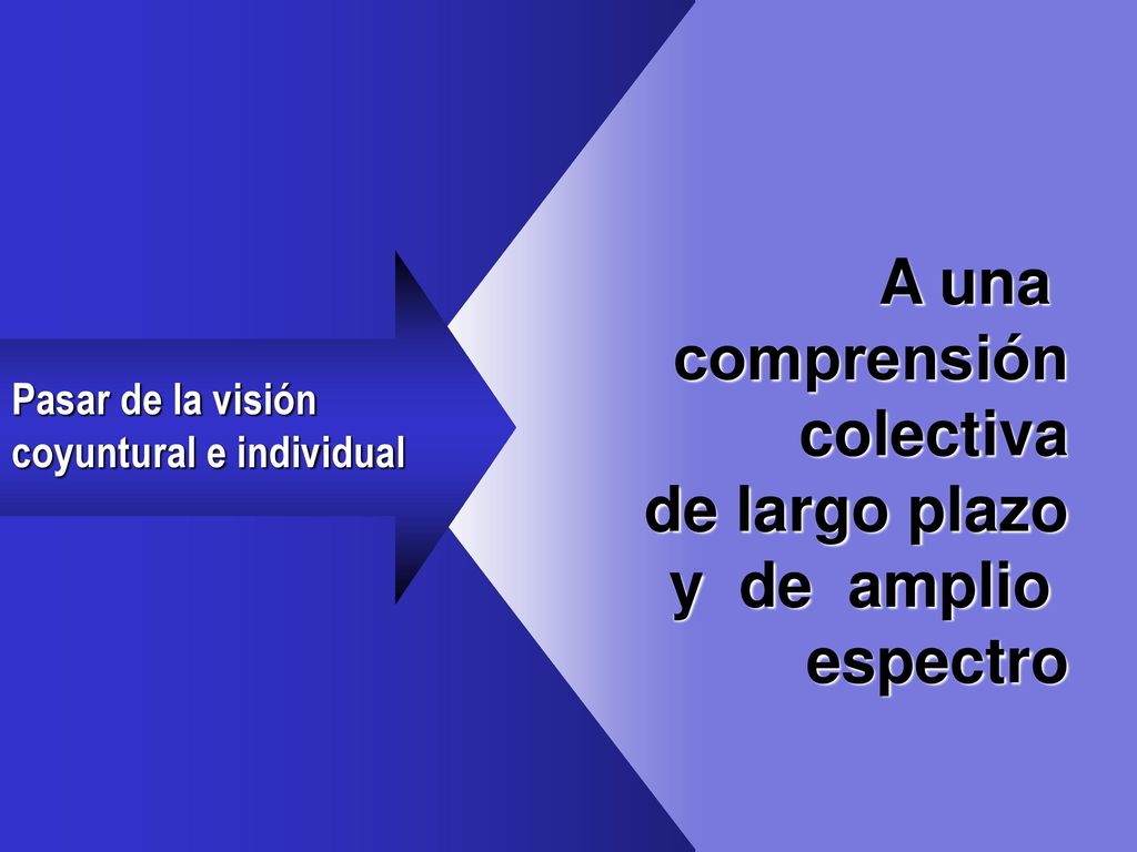 A una comprensión colectiva de largo plazo y de amplio espectro