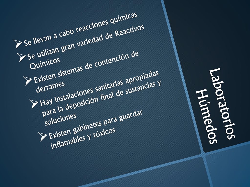 Laboratorios Húmedos Se llevan a cabo reacciones químicas