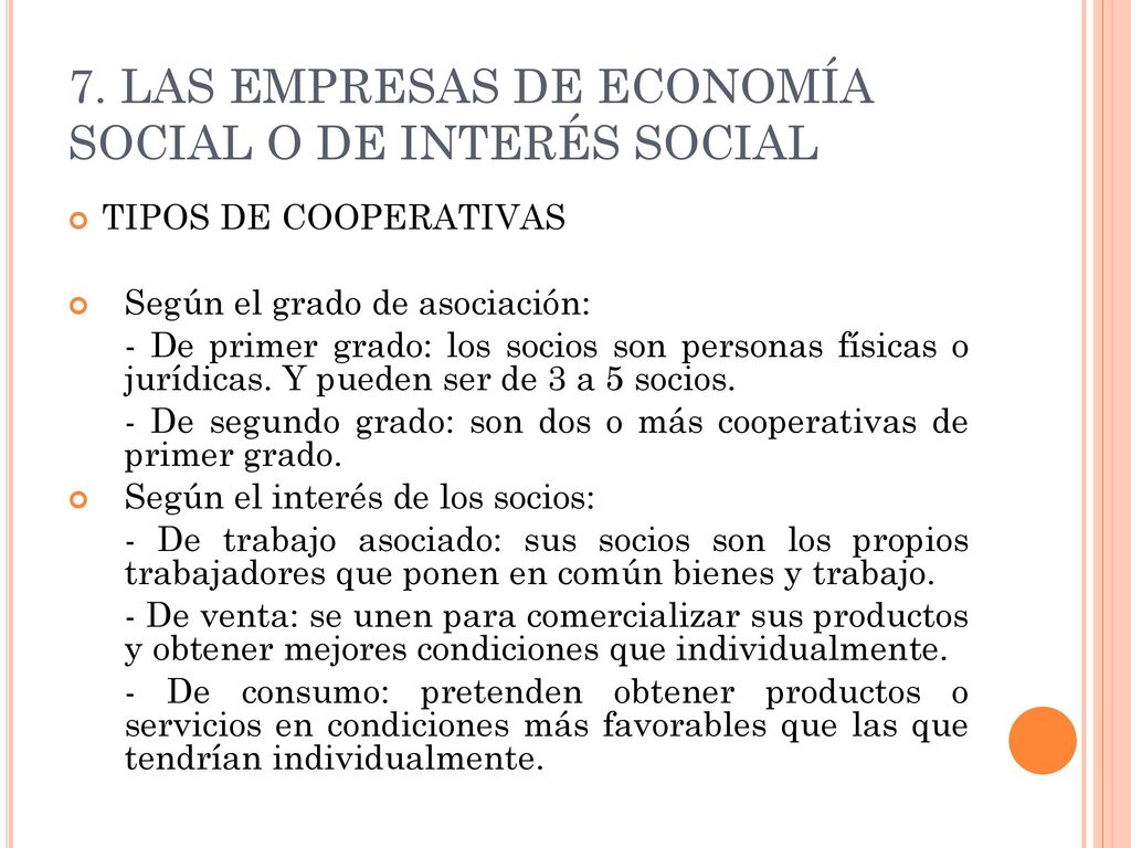 7. LAS EMPRESAS DE ECONOMÍA SOCIAL O DE INTERÉS SOCIAL
