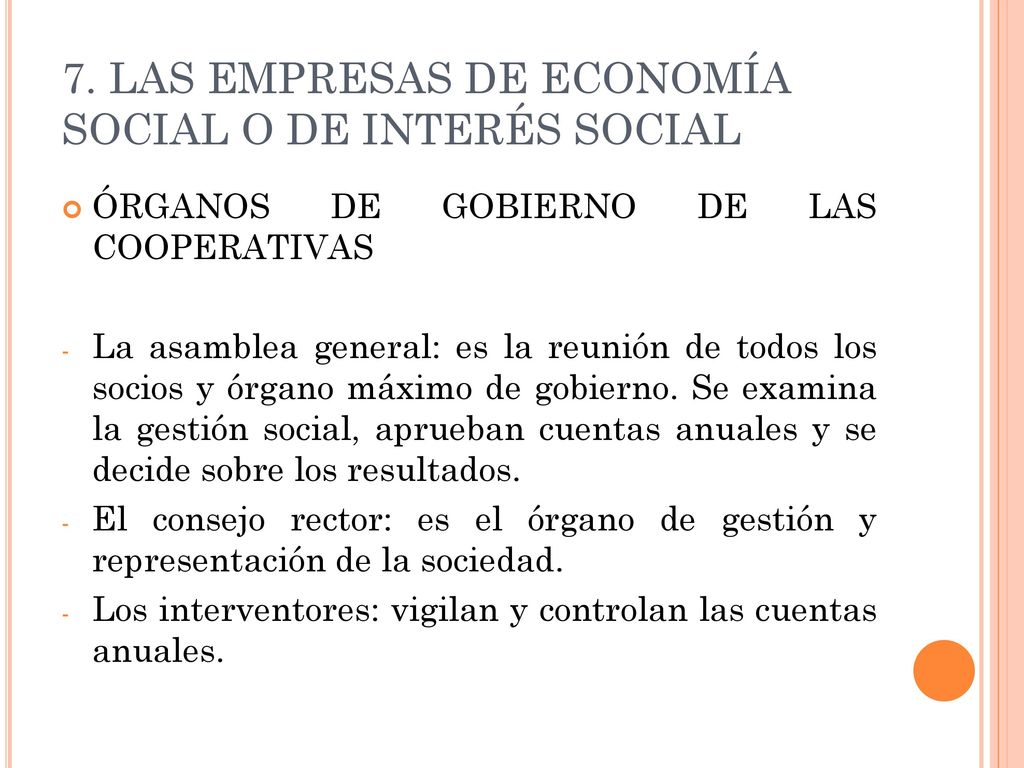 7. LAS EMPRESAS DE ECONOMÍA SOCIAL O DE INTERÉS SOCIAL