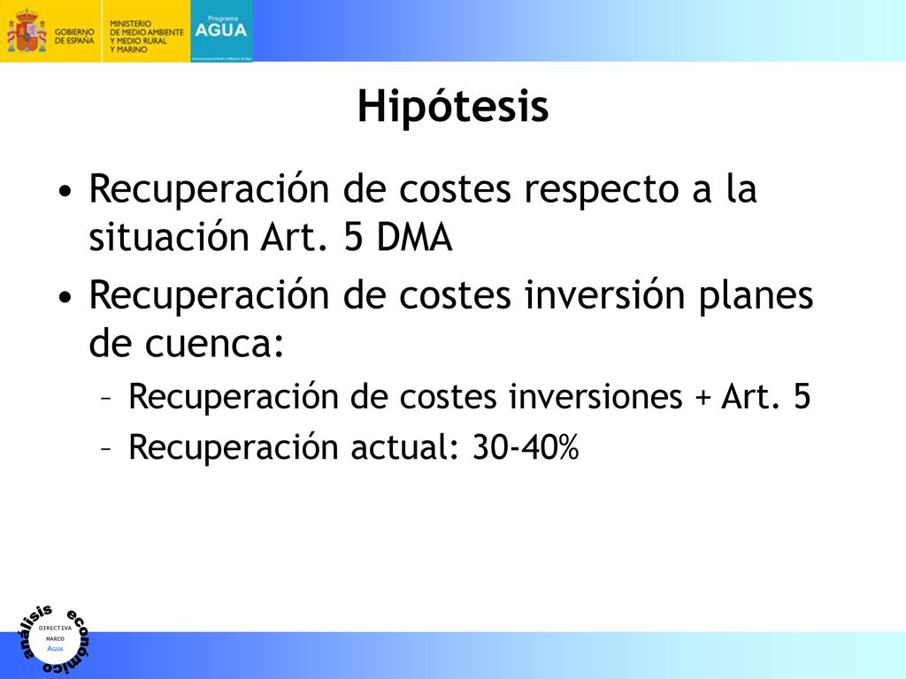 Hipótesis Recuperación de costes respecto a la situación Art. 5 DMA