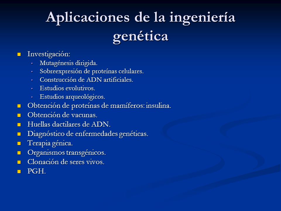 Aplicaciones de la ingeniería genética