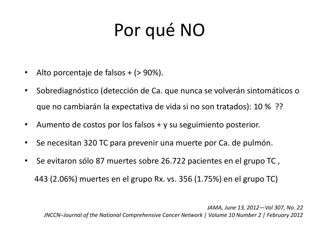 Por qué NO Alto porcentaje de falsos + (> 90%).