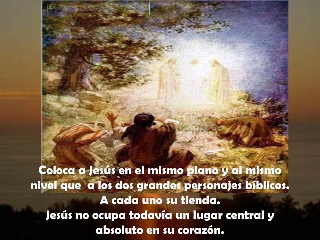 Coloca a Jesús en el mismo plano y al mismo nivel que a los dos grandes personajes bíblicos.