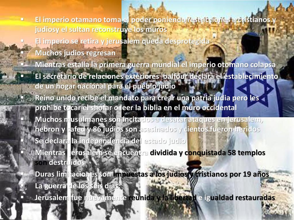 El imperio otamano toma el poder poniendo restricciones a cristianos y judiosy el sultan reconstruye los muros