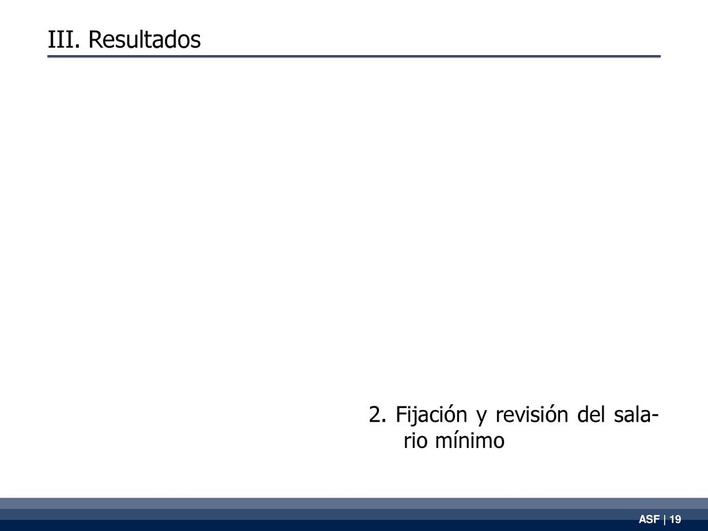 III. Resultados 2. Fijación y revisión del sala- rio mínimo